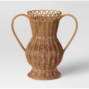 Large 16” Rattan Vase Natural - Threshold